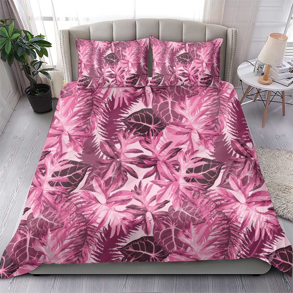 Hawaii Pink Tropical Leaves Bedding Set - Polynesian Pride