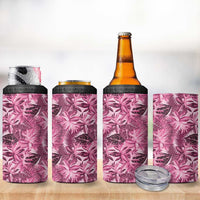 Hawaii Pink Tropical Leaves 4 in 1 Can Cooler Tumbler - Polynesian Pride
