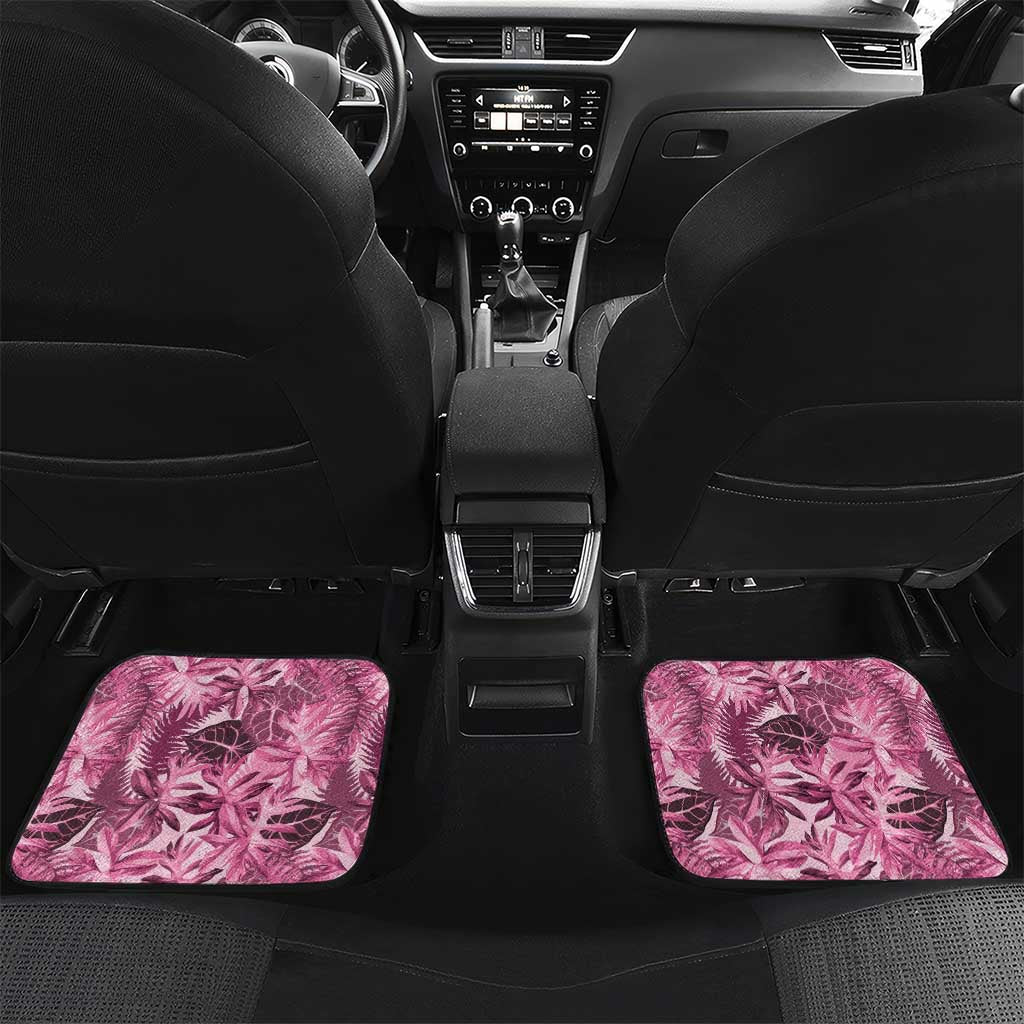 Hawaii Pink Tropical Leaves Car Mats - Polynesian Pride