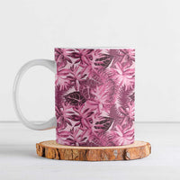Hawaii Pink Tropical Leaves Ceramic Mug - Polynesian Pride