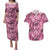 Hawaii Pink Tropical Leaves Couples Matching Puletasi and Hawaiian Shirt - Polynesian Pride