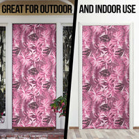 Hawaii Pink Tropical Leaves Door Cover - Polynesian Pride
