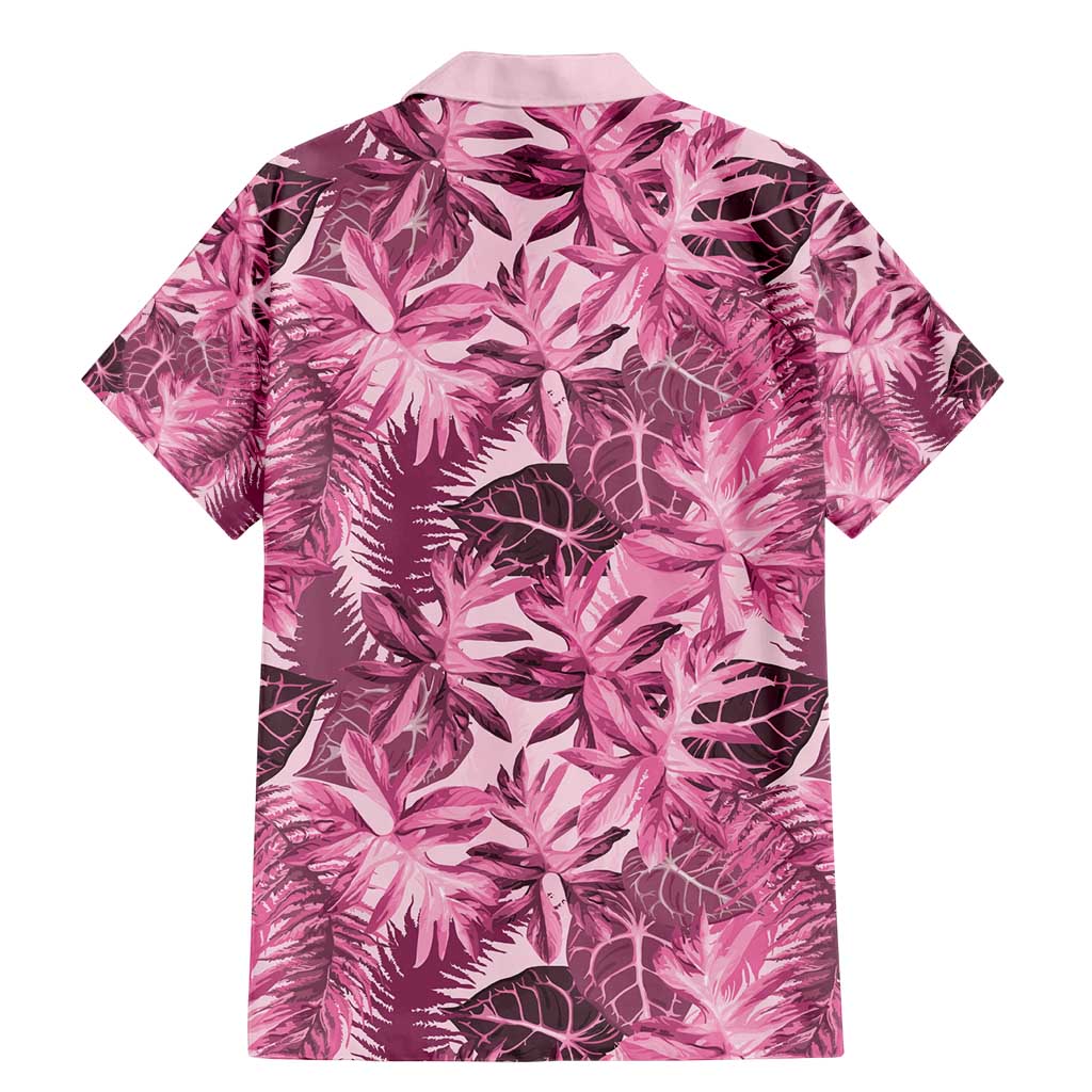 Hawaii Pink Tropical Leaves Family Matching Mermaid Dress and Hawaiian Shirt - Polynesian Pride