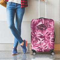Hawaii Pink Tropical Leaves Luggage Cover - Polynesian Pride