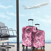 Hawaii Pink Tropical Leaves Luggage Cover - Polynesian Pride
