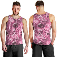 Hawaii Pink Tropical Leaves Men Tank Top - Polynesian Pride