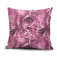 Hawaii Pink Tropical Leaves Pillow Cover - Polynesian Pride