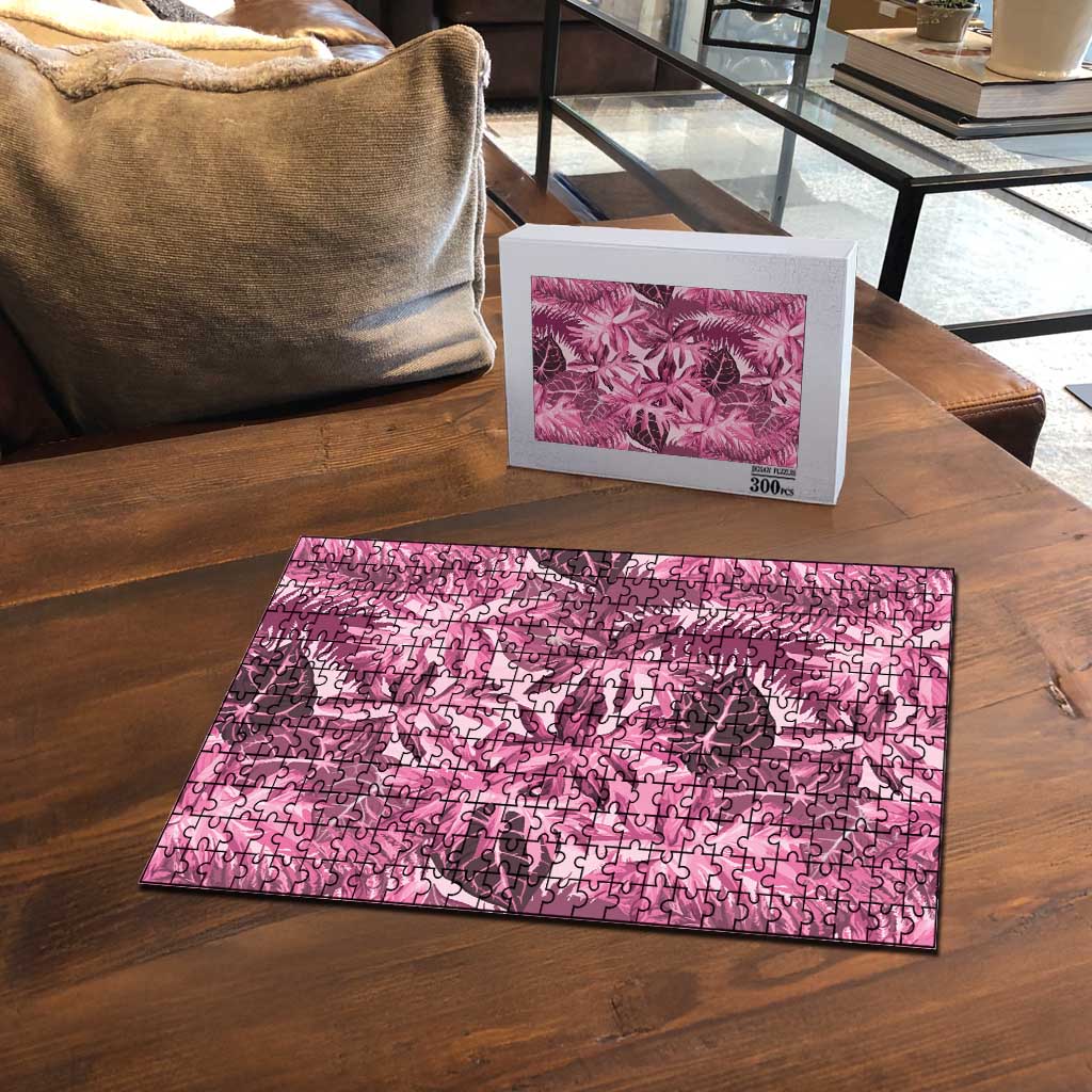 Hawaii Pink Tropical Leaves Puzzle - Polynesian Pride