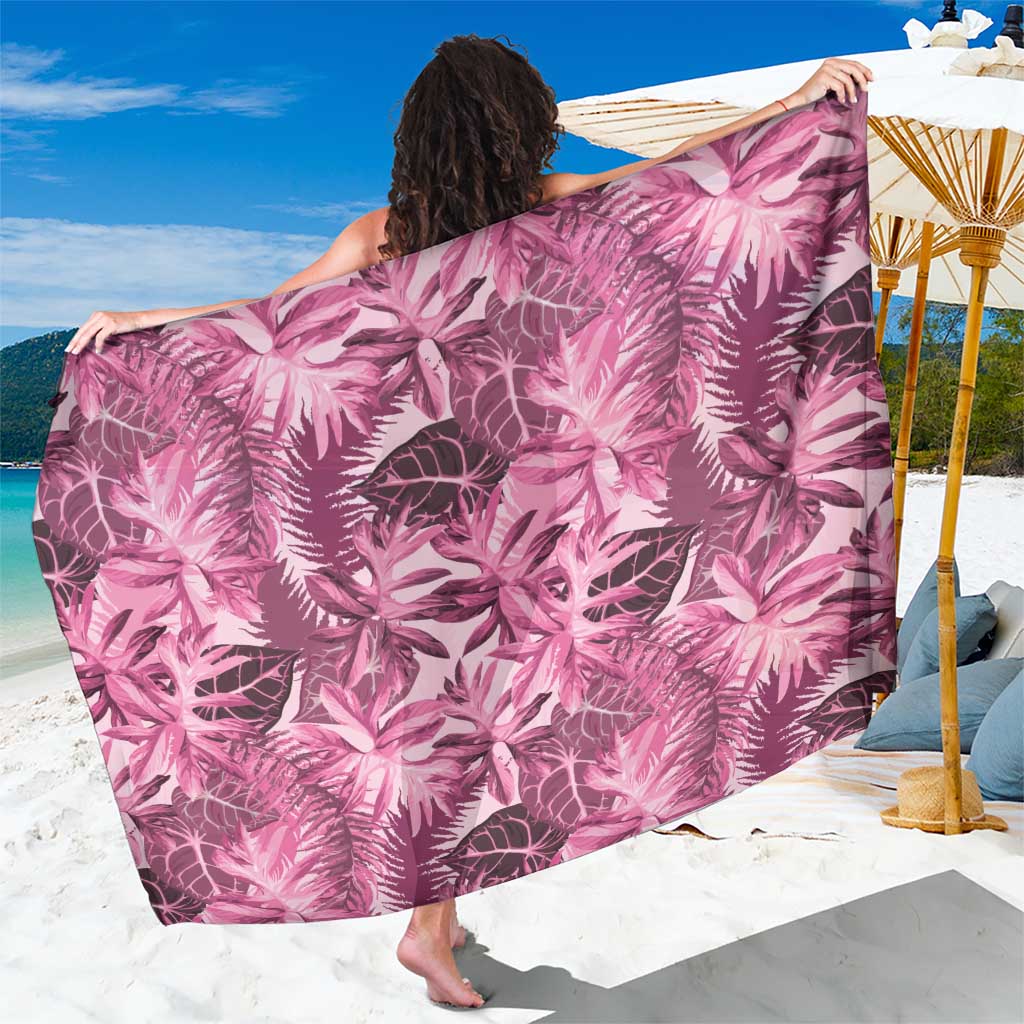Hawaii Pink Tropical Leaves Sarong - Polynesian Pride
