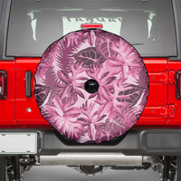 Hawaii Pink Tropical Leaves Spare Tire Cover - Polynesian Pride