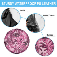 Hawaii Pink Tropical Leaves Spare Tire Cover - Polynesian Pride