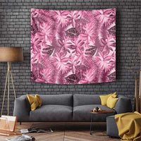 Hawaii Pink Tropical Leaves Tapestry - Polynesian Pride