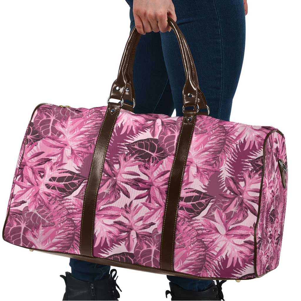 Hawaii Pink Tropical Leaves Travel Bag - Polynesian Pride