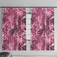 Hawaii Pink Tropical Leaves Window Curtain LT01 With Hooks Pink - Polynesian Pride