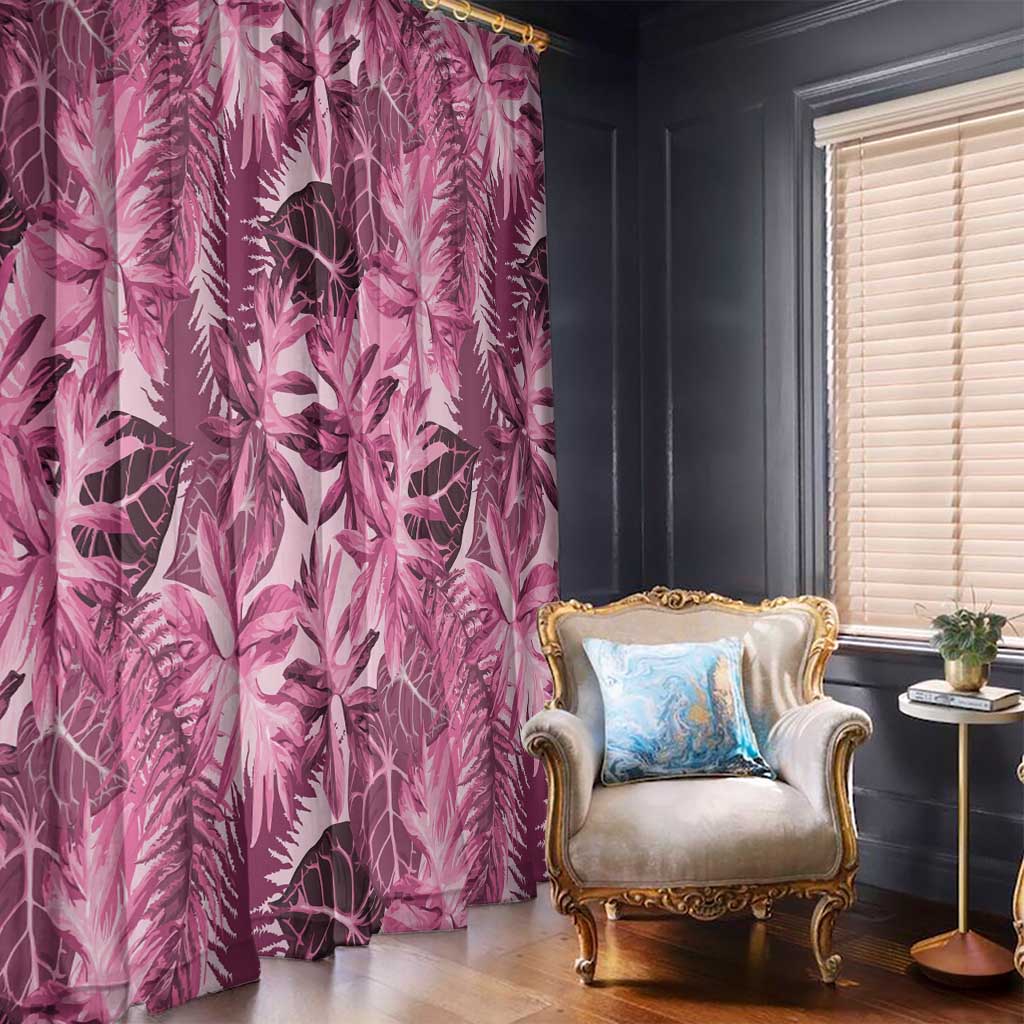 Hawaii Pink Tropical Leaves Window Curtain LT01 - Polynesian Pride