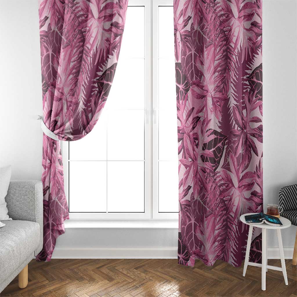 Hawaii Pink Tropical Leaves Window Curtain LT01 - Polynesian Pride