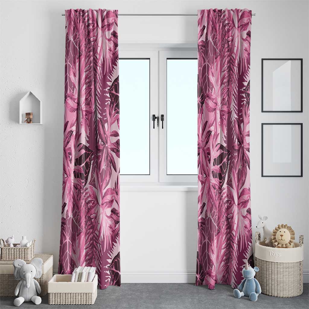Hawaii Pink Tropical Leaves Window Curtain LT01 - Polynesian Pride