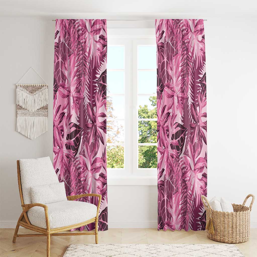 Hawaii Pink Tropical Leaves Window Curtain LT01 - Polynesian Pride