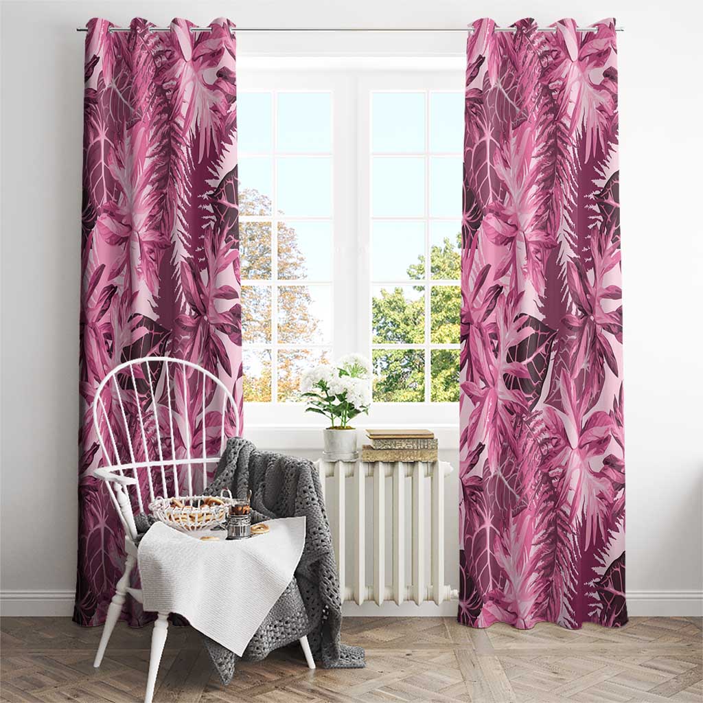 Hawaii Pink Tropical Leaves Window Curtain LT01 - Polynesian Pride