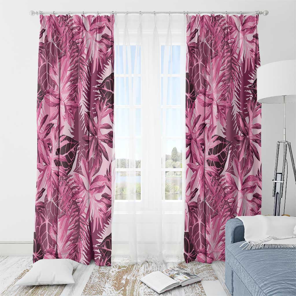 Hawaii Pink Tropical Leaves Window Curtain LT01 - Polynesian Pride
