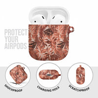 Hawaii Red Brown Tropical Leaves AirPods Case - Polynesian Pride