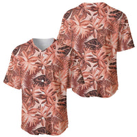 Hawaii Red Brown Tropical Leaves Baseball Jersey LT01 - Polynesian Pride
