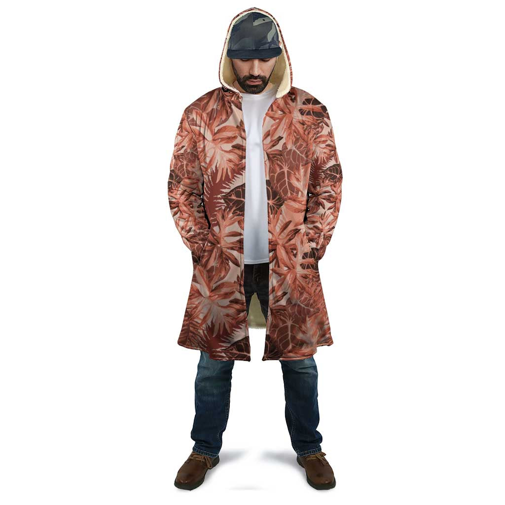 Hawaii Red Brown Tropical Leaves Cloak - Polynesian Pride