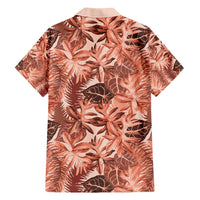 Hawaii Red Brown Tropical Leaves Family Matching Puletasi and Hawaiian Shirt - Polynesian Pride