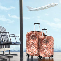 Hawaii Red Brown Tropical Leaves Luggage Cover - Polynesian Pride