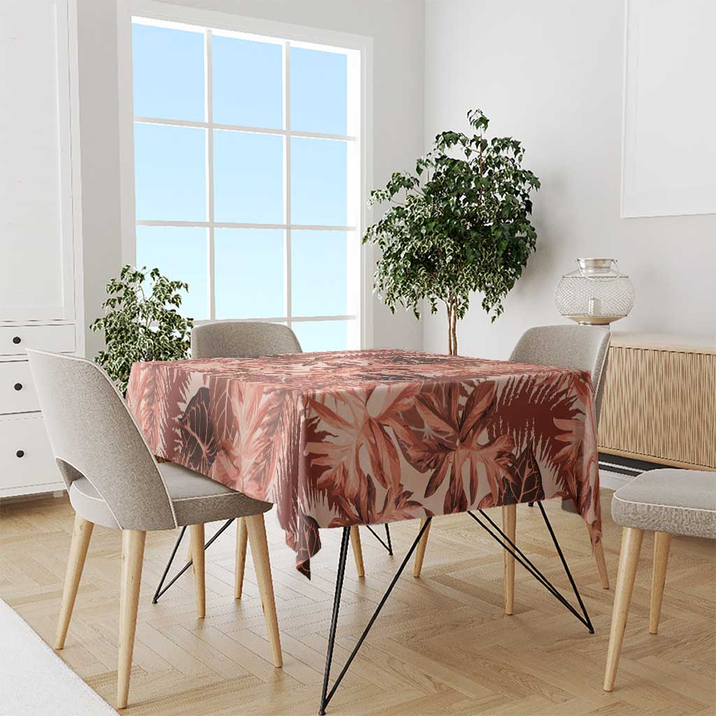 Hawaii Red Brown Tropical Leaves Tablecloth - Polynesian Pride