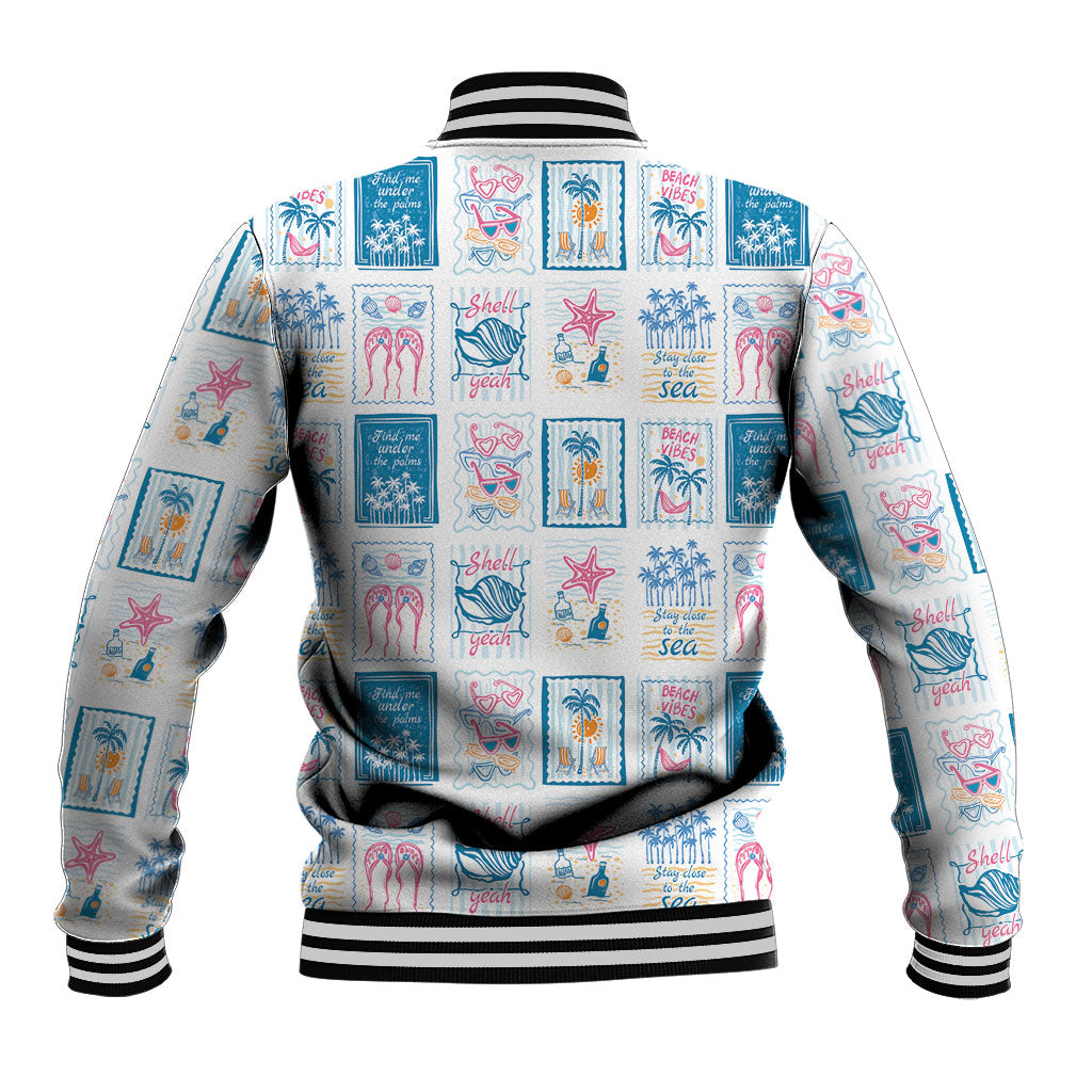 Hawaii Coastal Summer Postcard Baseball Jacket