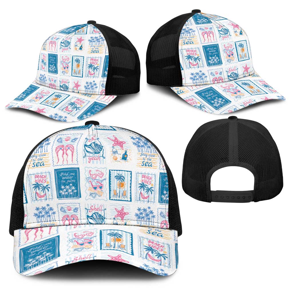 Hawaii Coastal Summer Postcard Baseball Net Cap