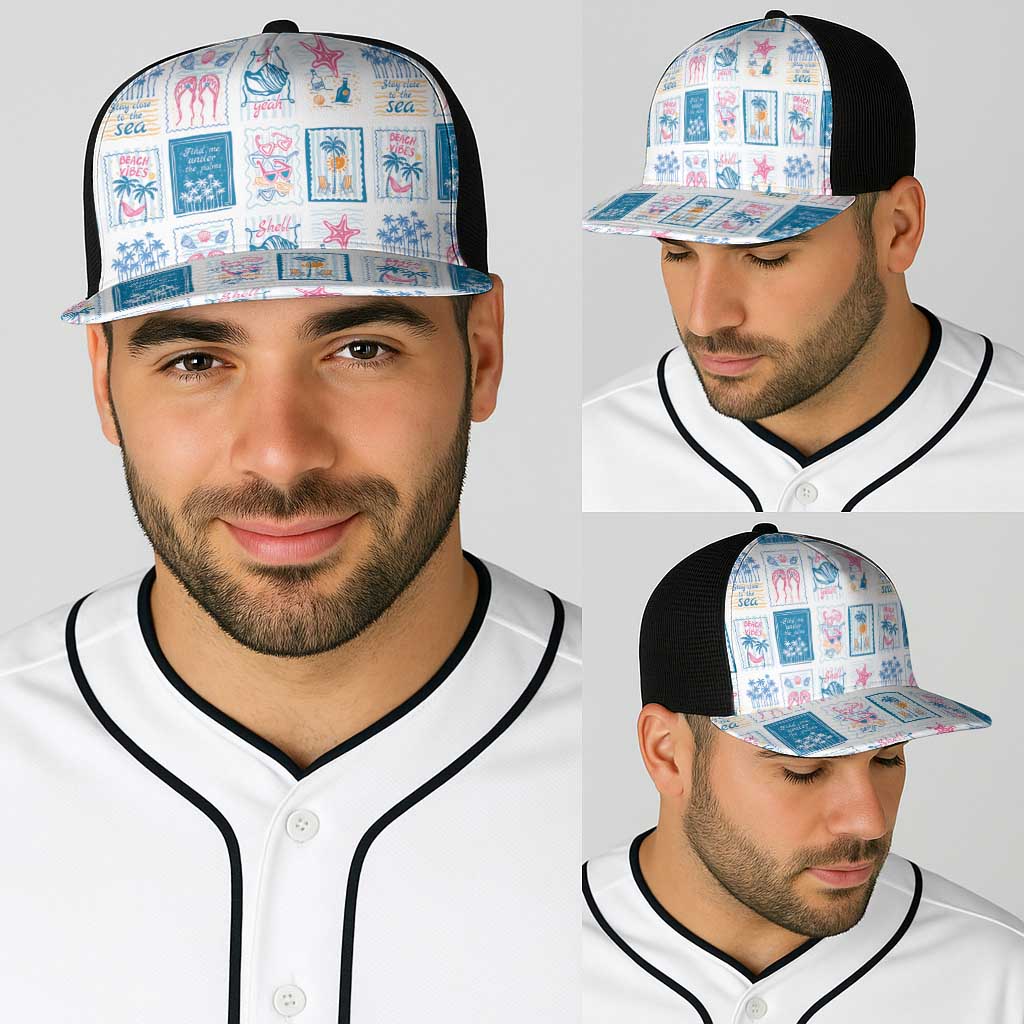 Hawaii Coastal Summer Postcard Baseball Net Cap