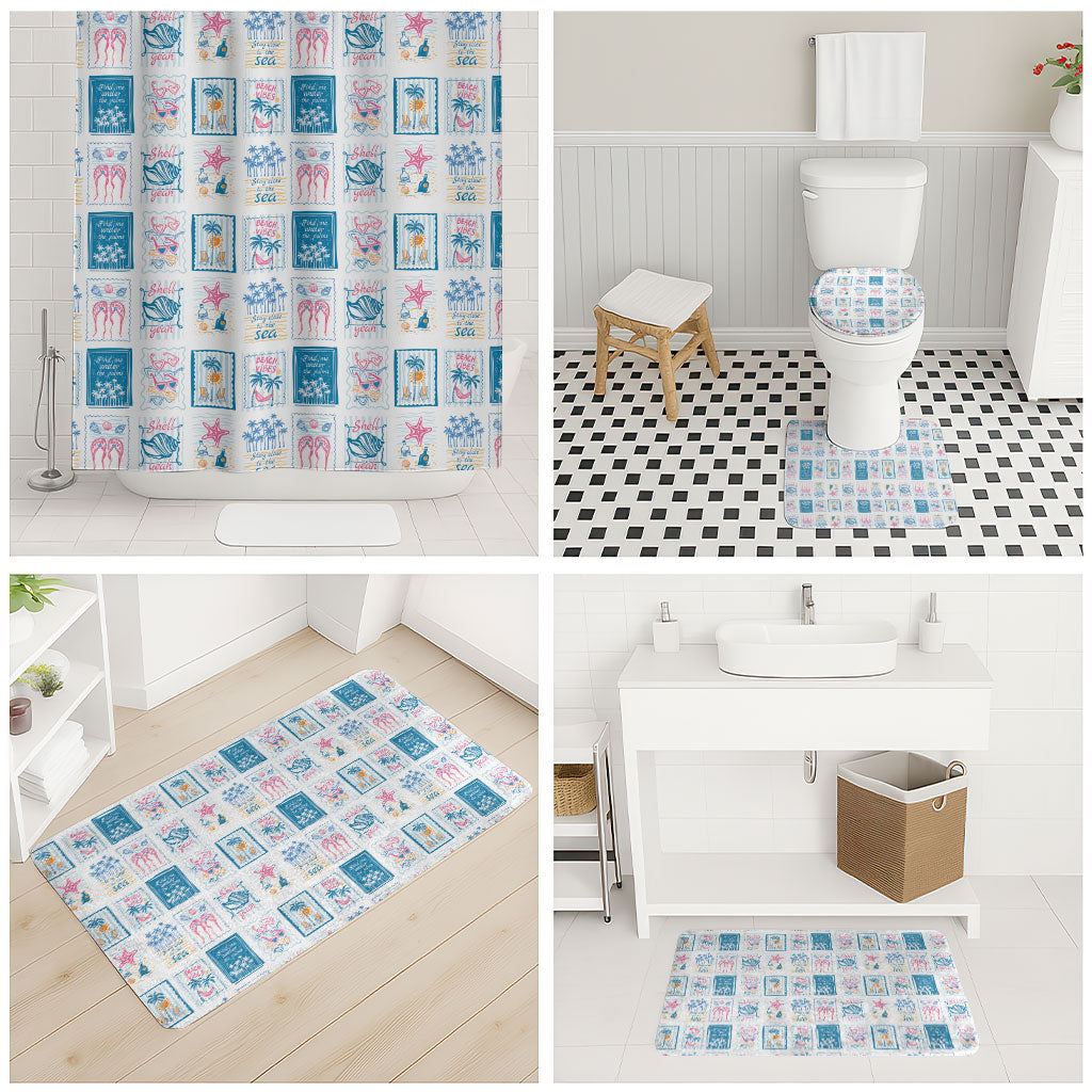 Hawaii Coastal Summer Postcard Bathroom Set