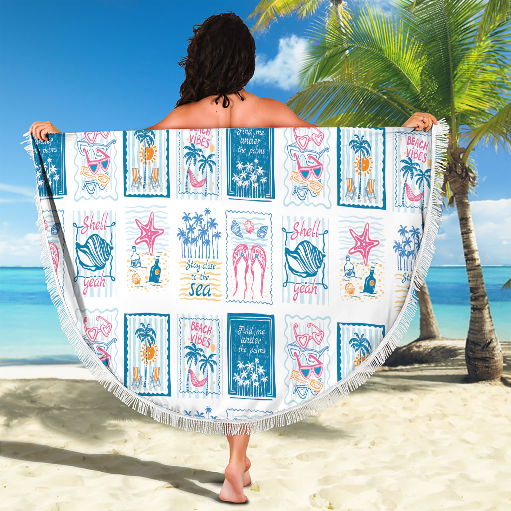 Hawaii Coastal Summer Postcard Beach Blanket