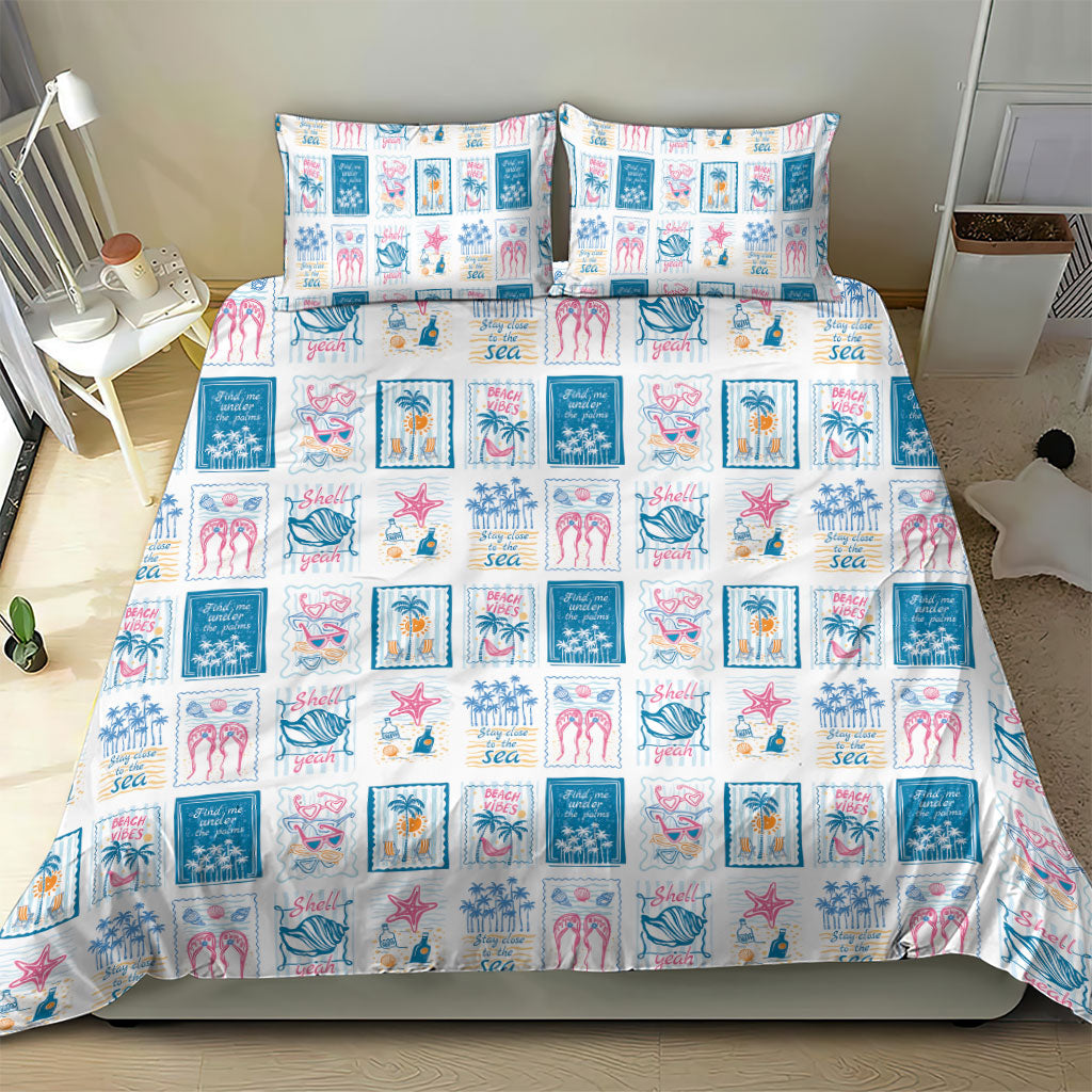 Hawaii Coastal Summer Postcard Bedding Set