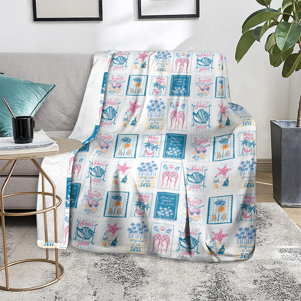 Hawaii Coastal Summer Postcard Blanket