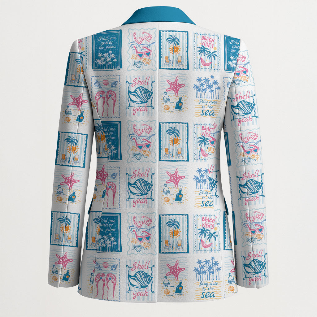 Hawaii Coastal Summer Postcard Blazer