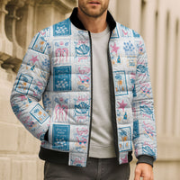 Hawaii Coastal Summer Postcard Bomber Puffer Jacket