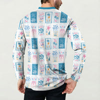Hawaii Coastal Summer Postcard Button Sweatshirt