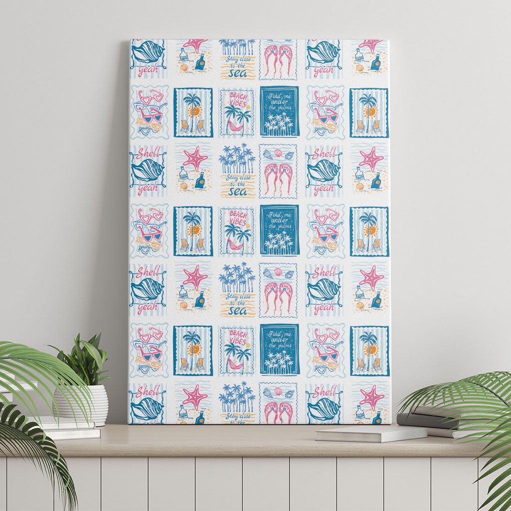 Hawaii Coastal Summer Postcard Canvas Wall Art