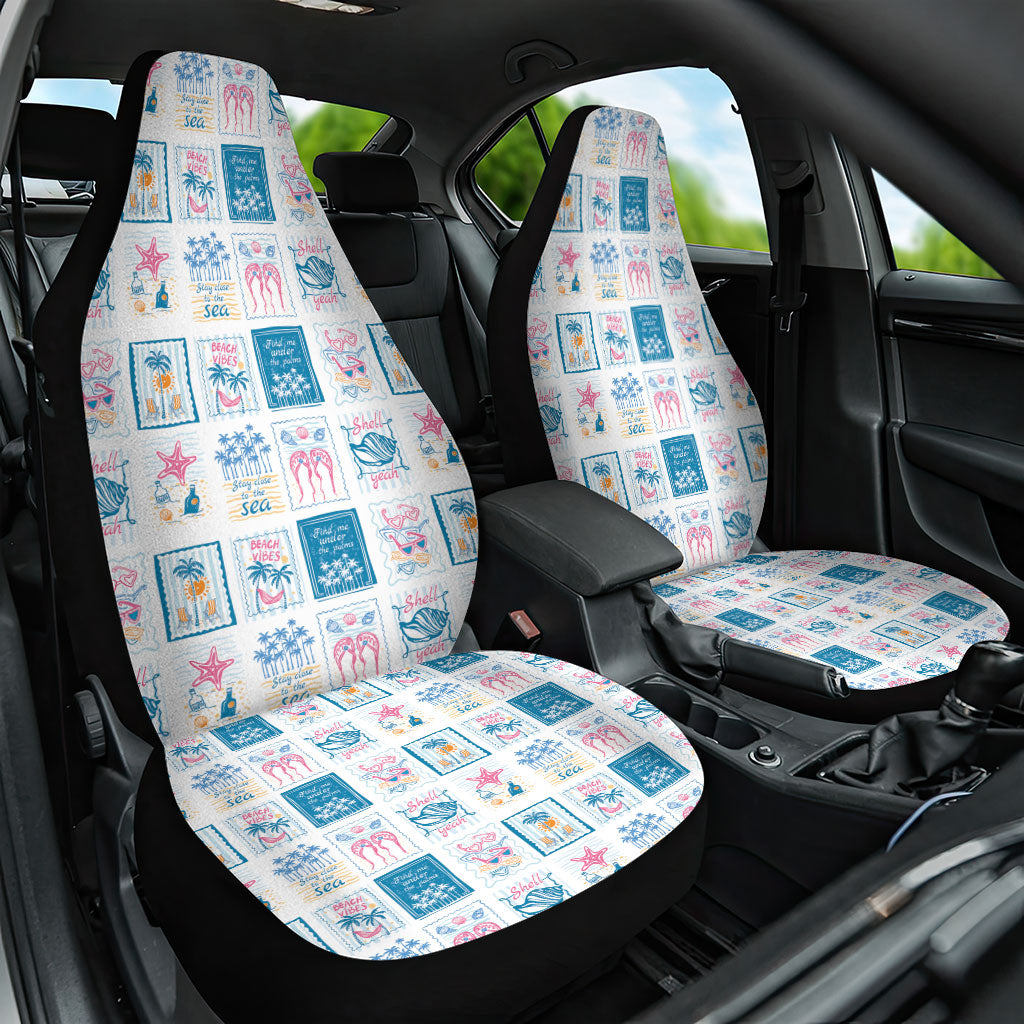 Hawaii Coastal Summer Postcard Car Seat Cover