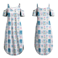 Hawaii Coastal Summer Postcard Family Matching Summer Maxi Dress and Hawaiian Shirt
