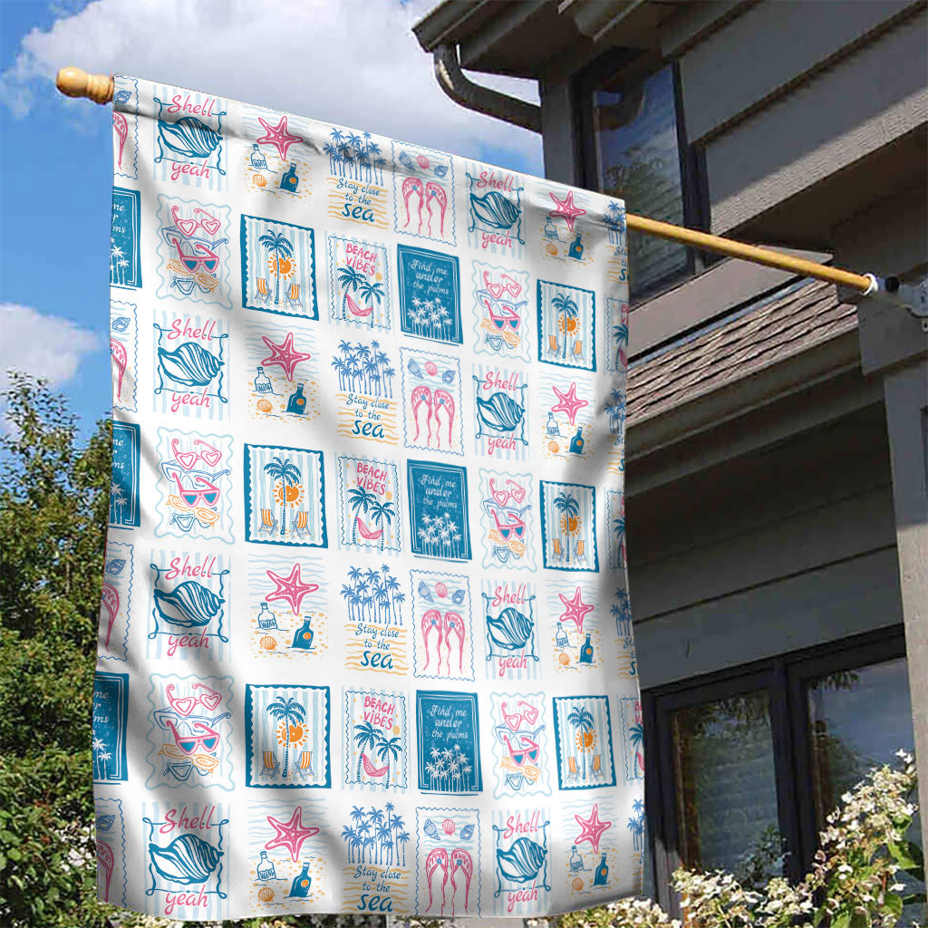 Hawaii Coastal Summer Postcard Garden Flag