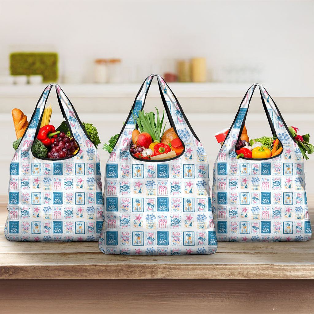 Hawaii Coastal Summer Postcard Grocery Bag