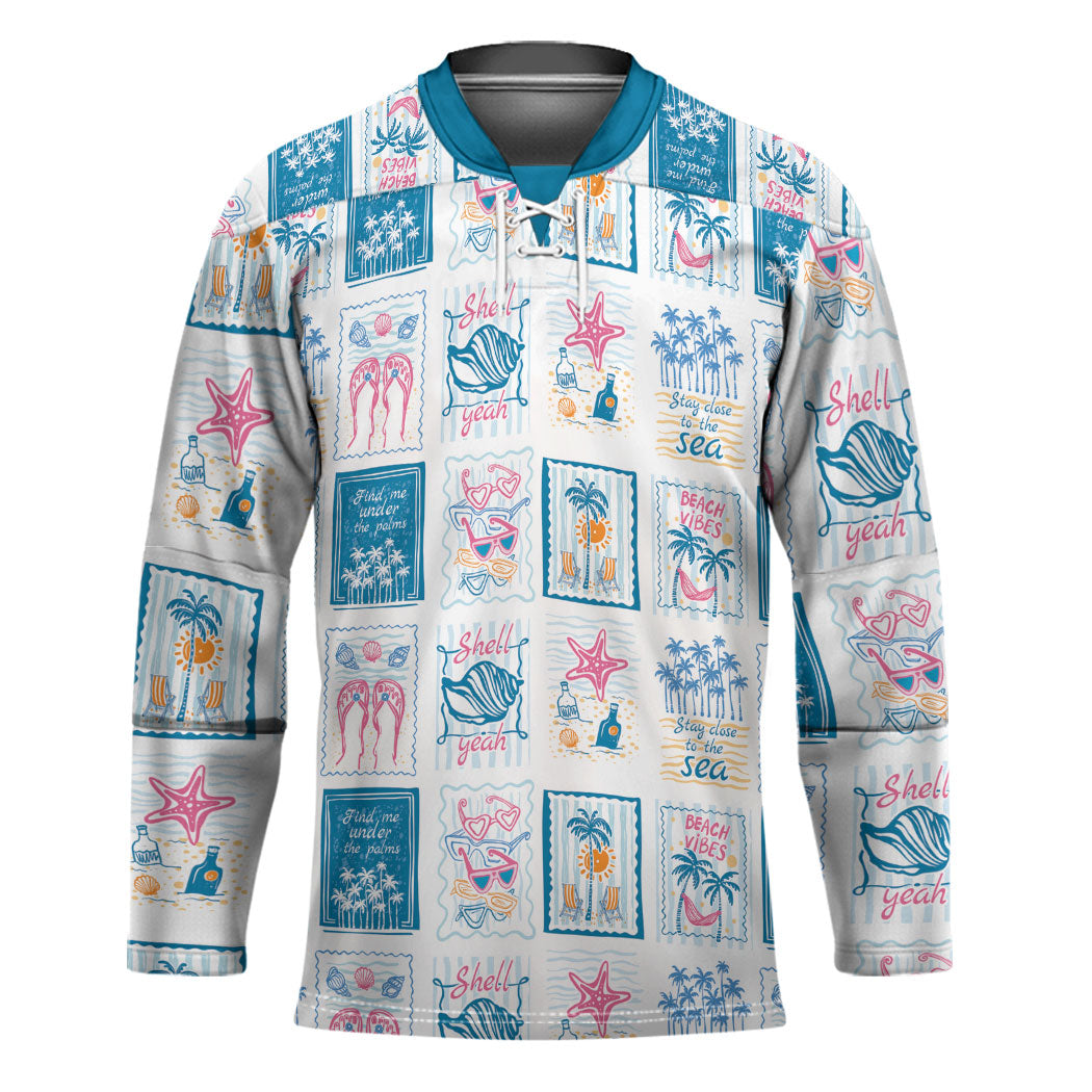 Hawaii Coastal Summer Postcard Hockey Jersey