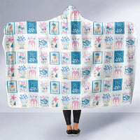 Hawaii Coastal Summer Postcard Hooded Blanket