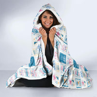 Hawaii Coastal Summer Postcard Hooded Blanket