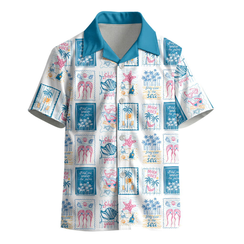 Hawaii Coastal Summer Postcard Kid Hawaiian Shirt
