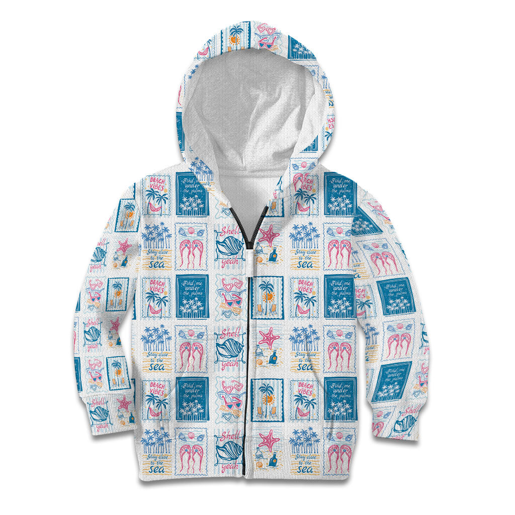 Hawaii Coastal Summer Postcard Kid Hoodie